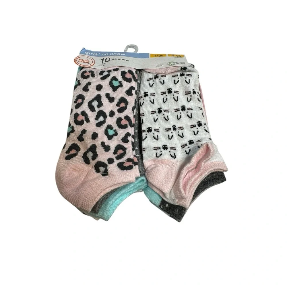 wonder nation girls‎ no show ankle socks 10 pairs size large 4-10
